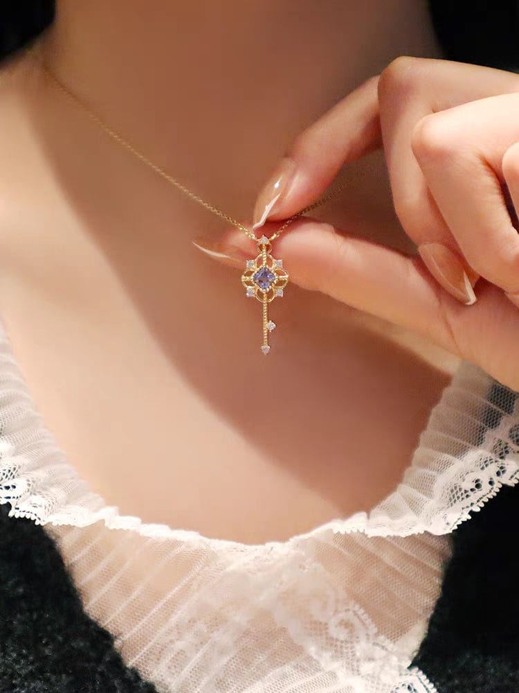 Collier avec pendentif clé en argent sterling