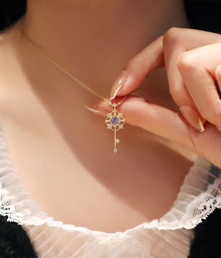 Collier avec pendentif clé en argent sterling