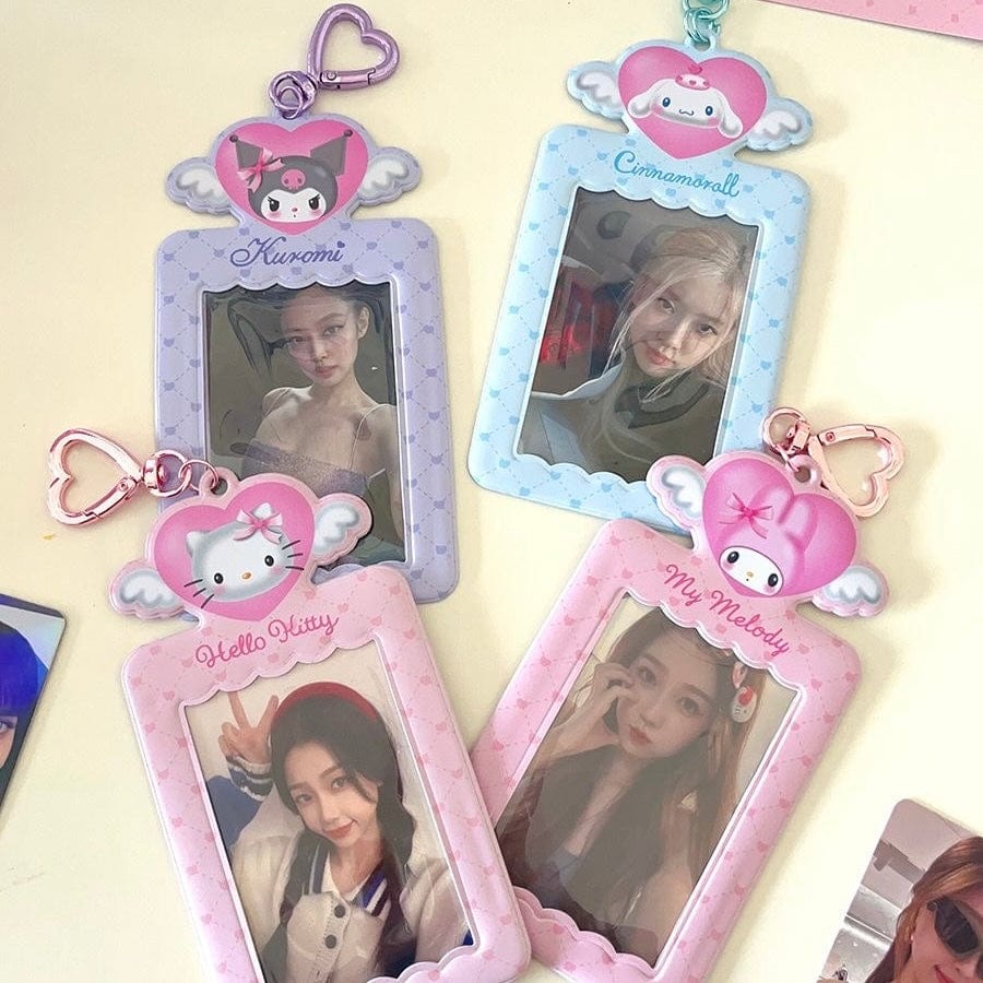 Photocard Angel Keychain Holder Kpop Heart