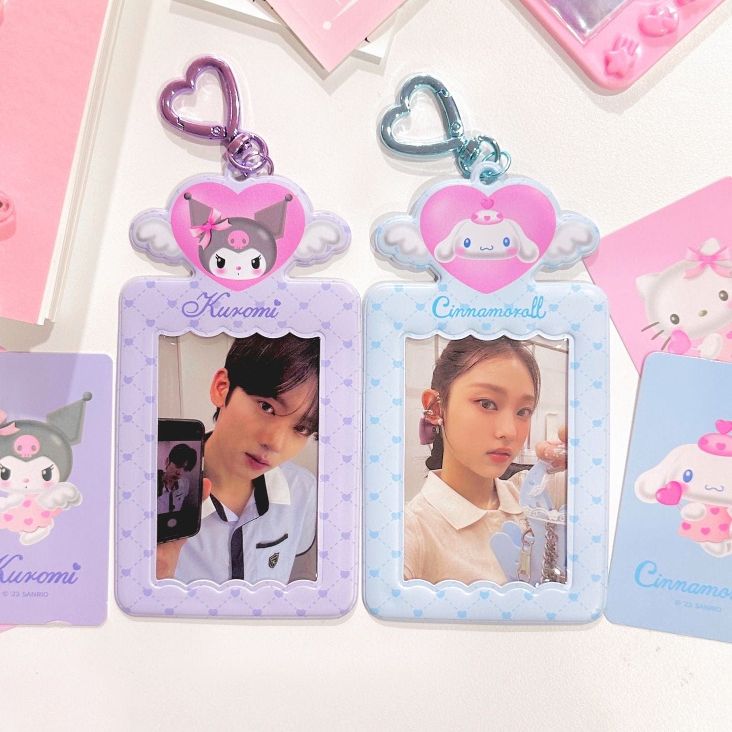 Photocard Angel Keychain Holder Kpop Heart