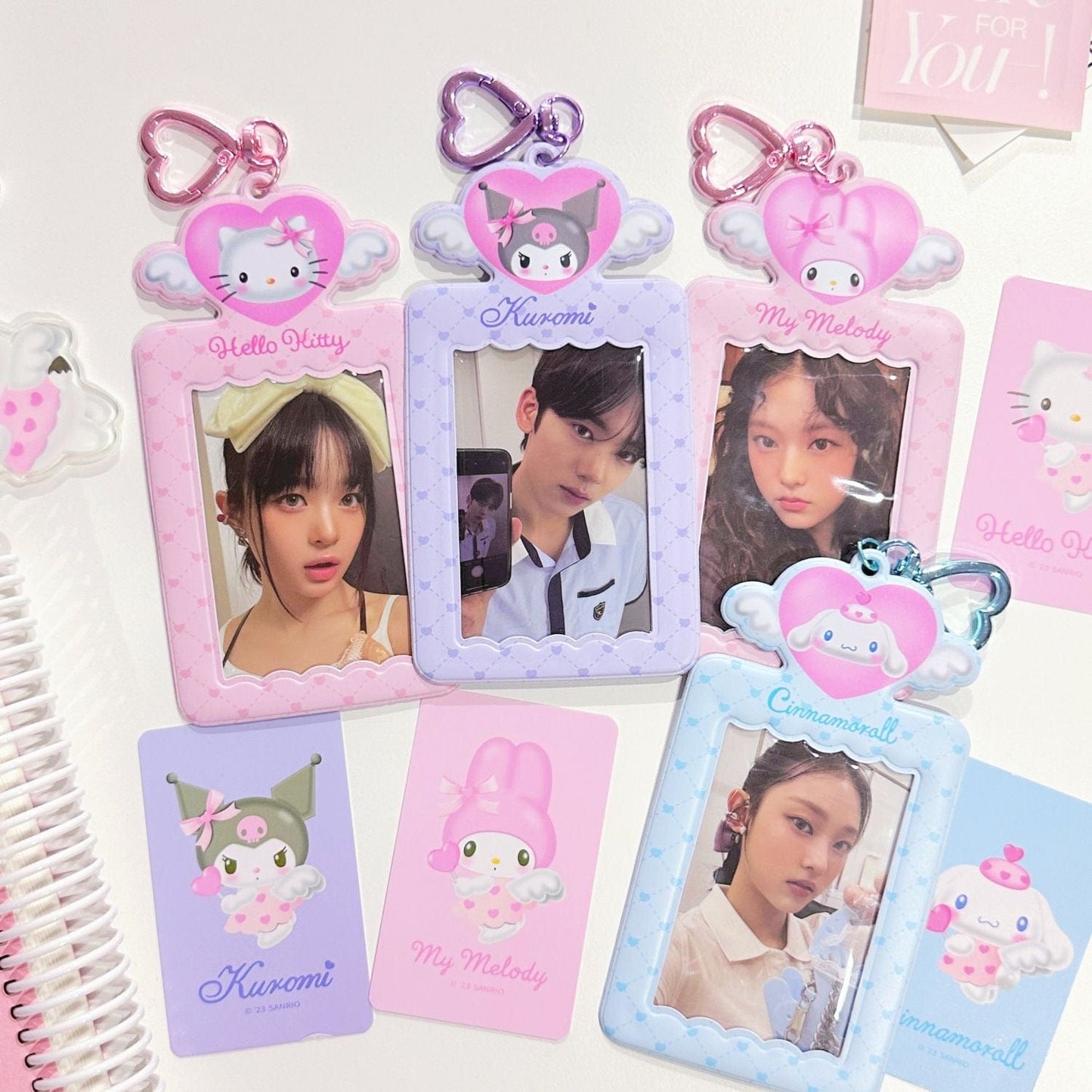 Photocard Angel Keychain Holder Kpop Heart