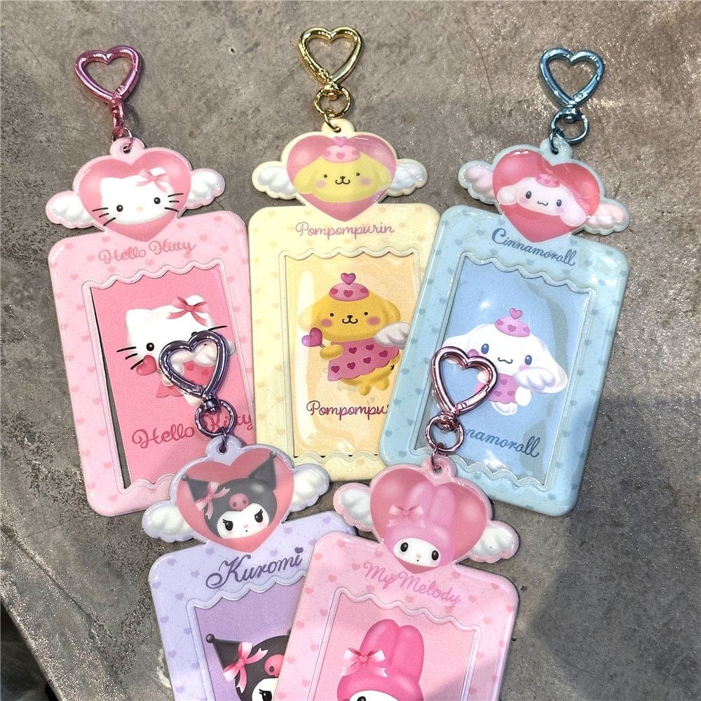Photocard Angel Keychain Holder Kpop Heart