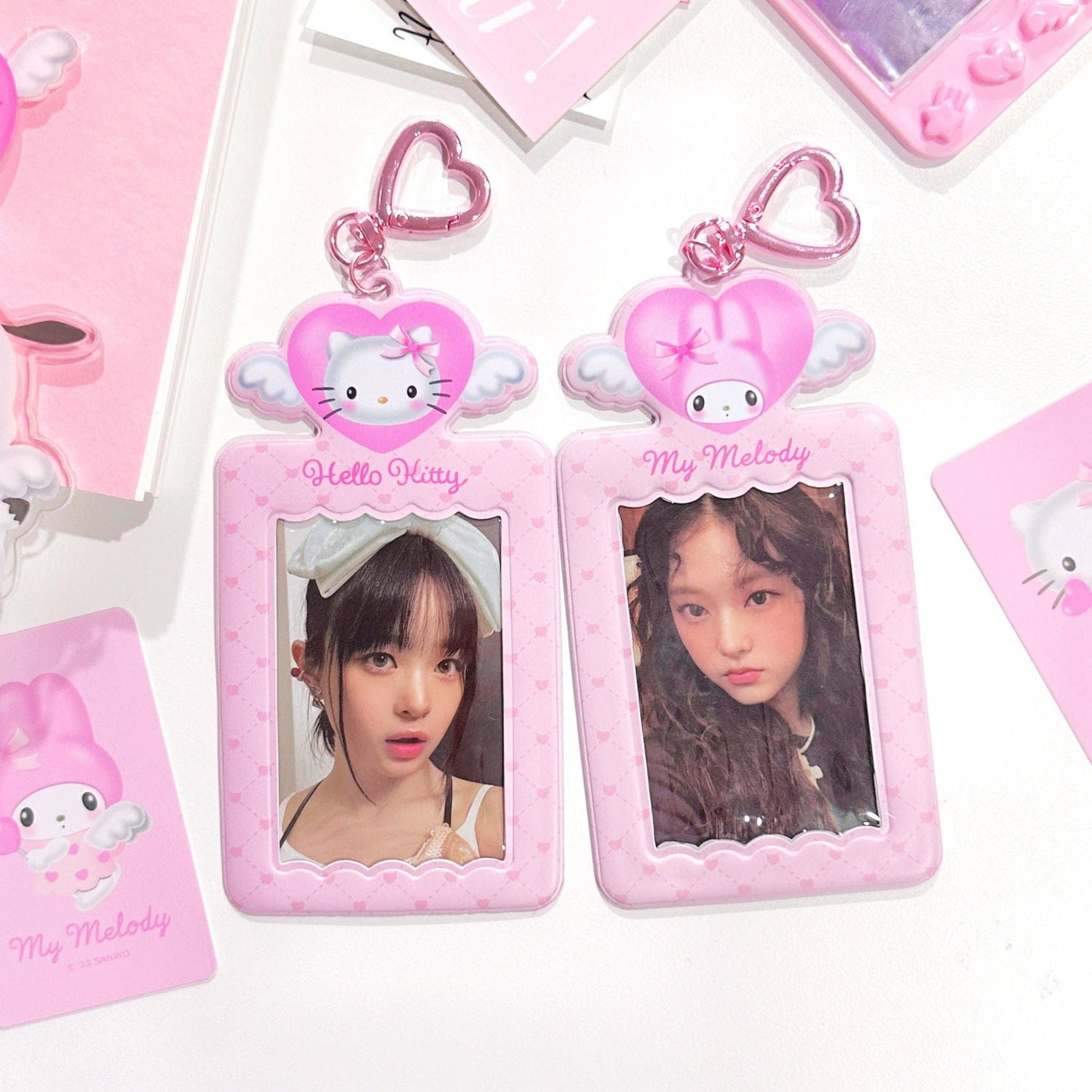 Photocard Angel Keychain Holder Kpop Heart