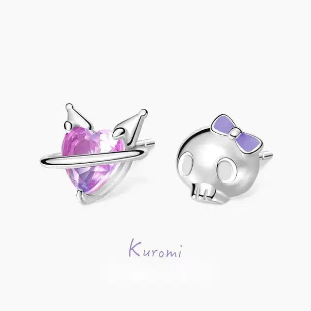 Boucles d'oreilles en émail en forme de cœur de Kuro