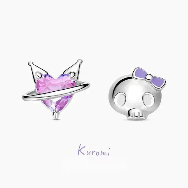 Boucles d'oreilles en émail en forme de cœur de Kuro