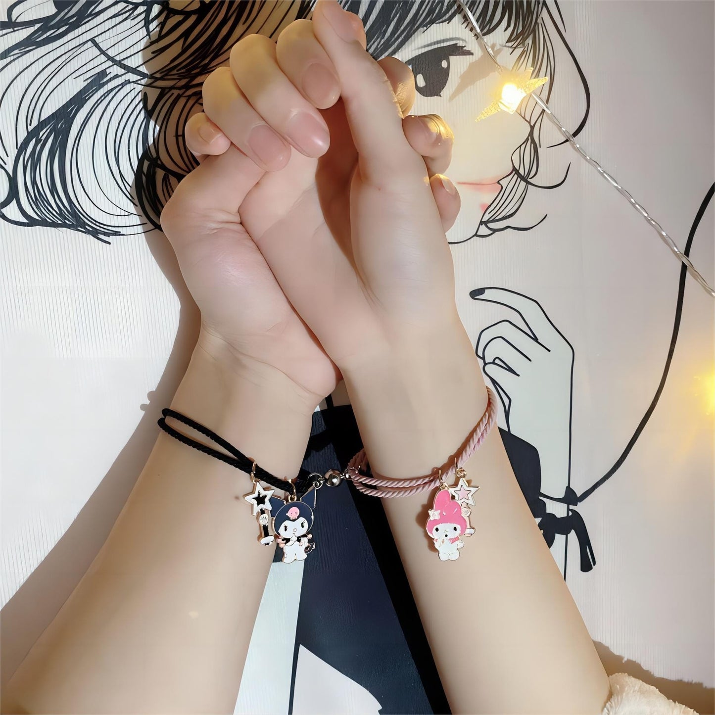 Kuro Melo Star Magnetic Rope Chain Bracelet Set