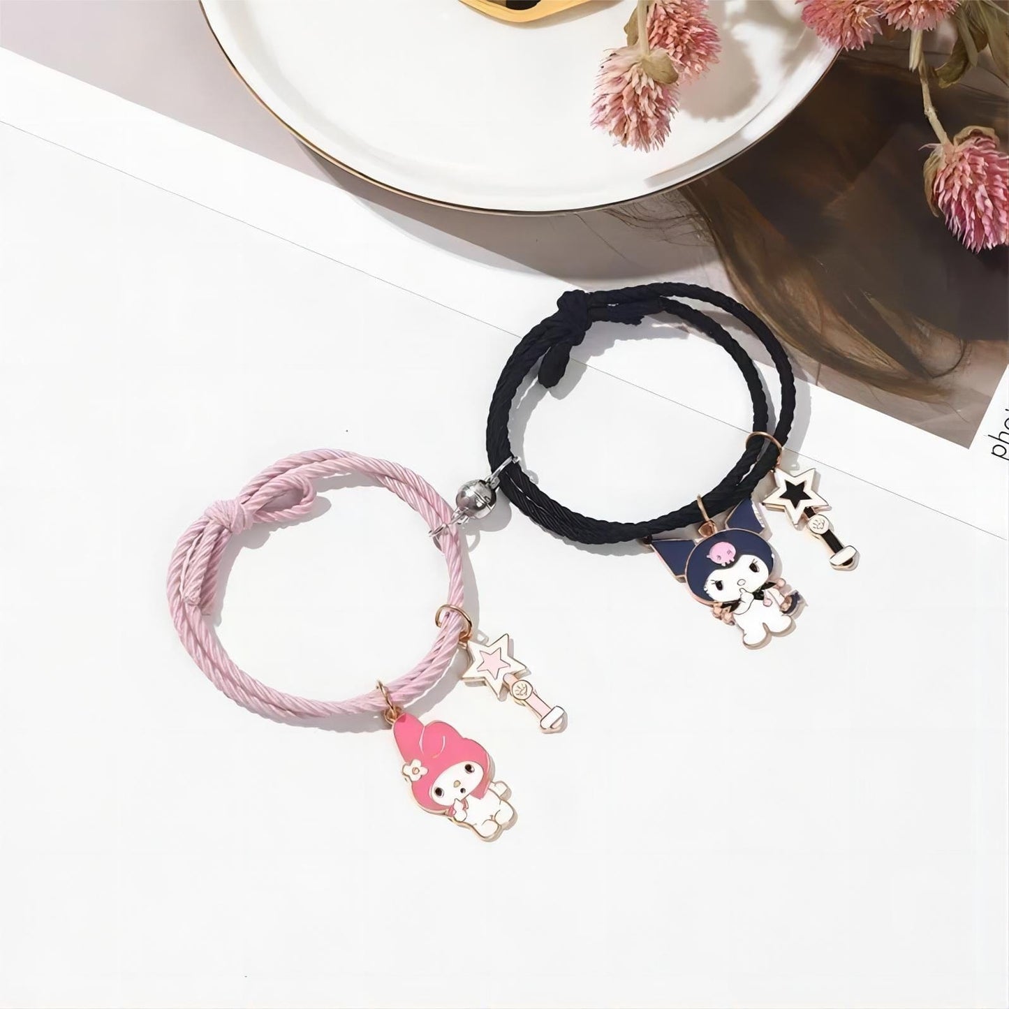 Kuro Melo Star Magnetic Rope Chain Bracelet Set
