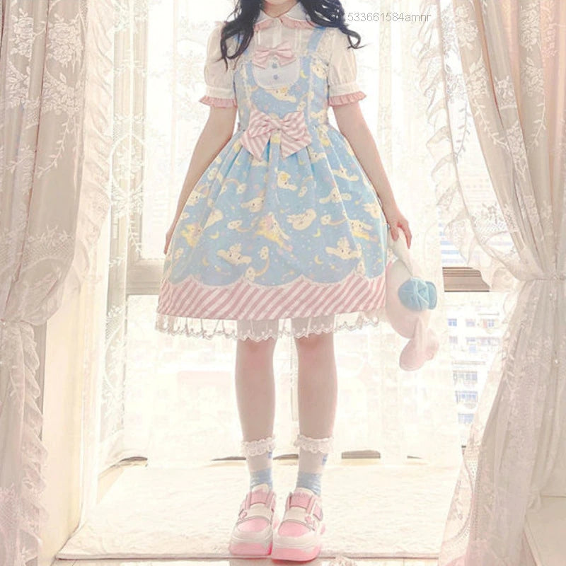 Sanrio Lolita Dress - babydoll, black dress, cinnamoroll, dresses, jsk