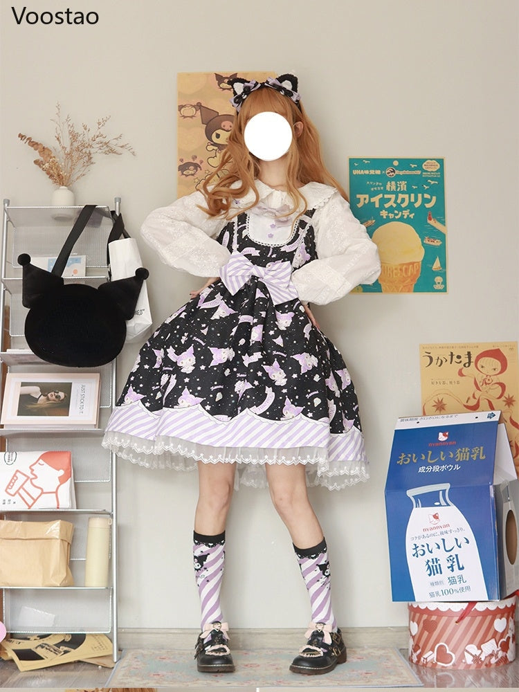 Sanrio Lolita Dress - babydoll, black dress, cinnamoroll, dresses, jsk
