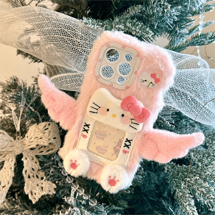 Kawaii Plüsch Flügel Kitty Fotorahmen iPhone-Hülle