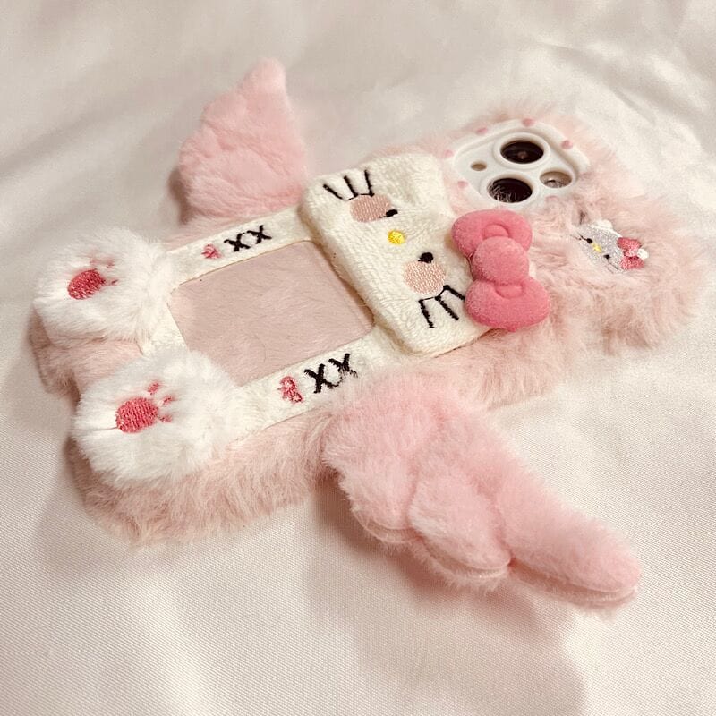 Kawaii Plüsch Flügel Kitty Fotorahmen iPhone-Hülle