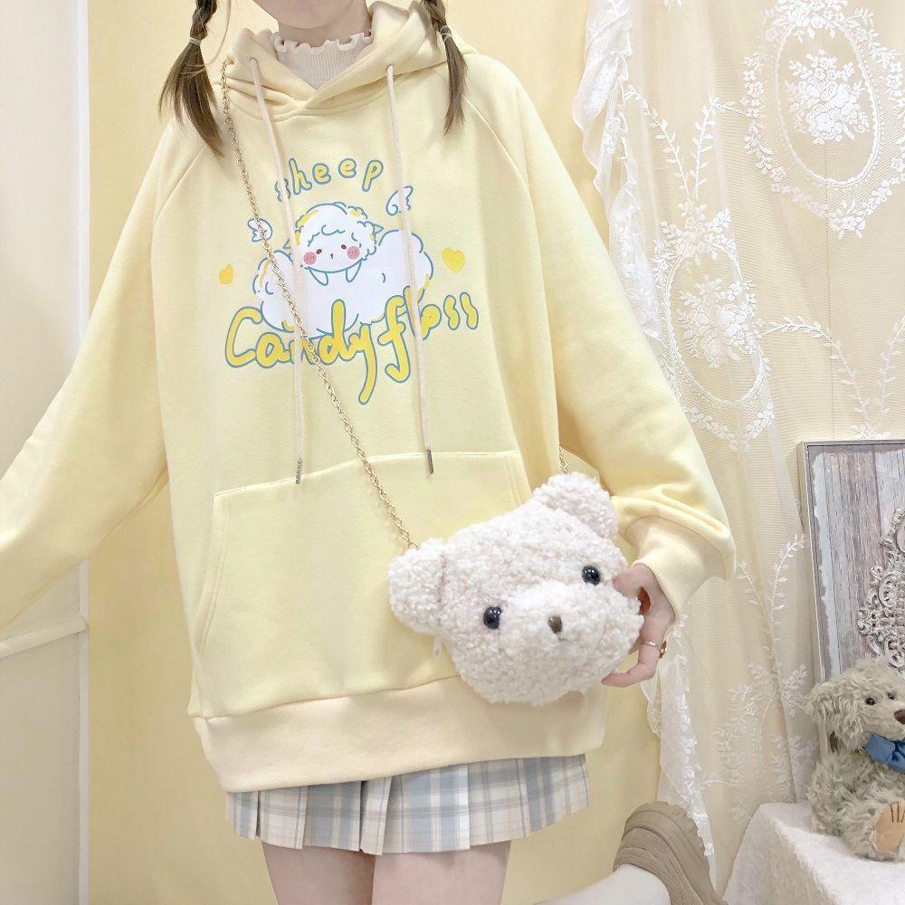 Sheep Candyfloss Hoodie - fairy kei, hooded, hoodie, hoodies, kawaii