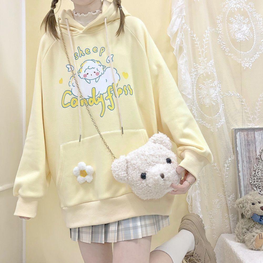 Sheep Candyfloss Hoodie - fairy kei, hooded, hoodie, hoodies, kawaii