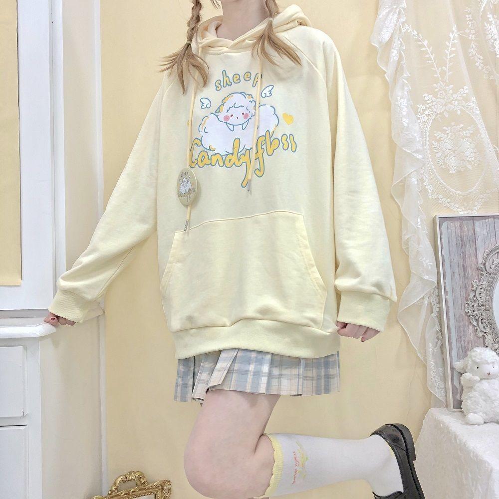 Sheep Candyfloss Hoodie - fairy kei, hooded, hoodie, hoodies, kawaii