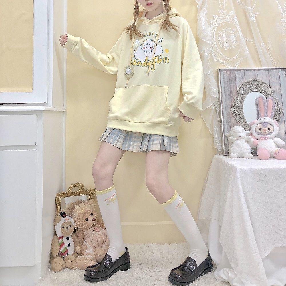Sheep Candyfloss Hoodie - fairy kei, hooded, hoodie, hoodies, kawaii