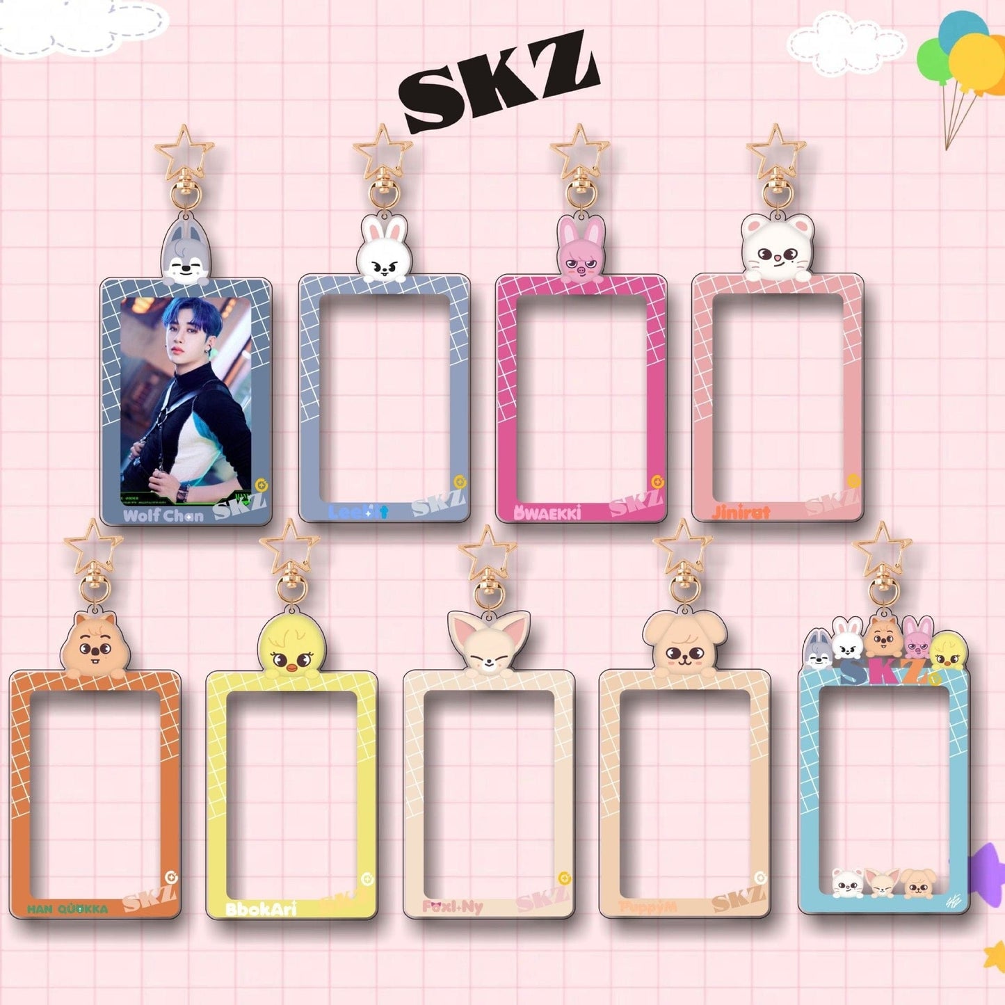 Holder Acrylic Kpop Photocard SKZ Keychain