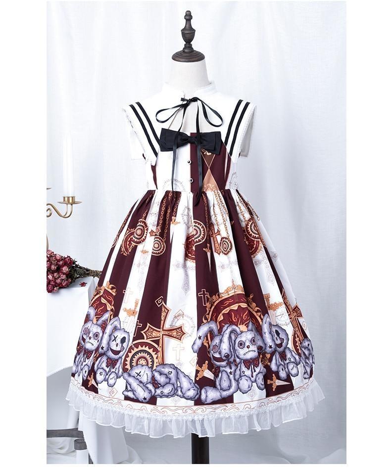 Steampunk Macabre Lolita Dress - brown dress, dresses, goth girl