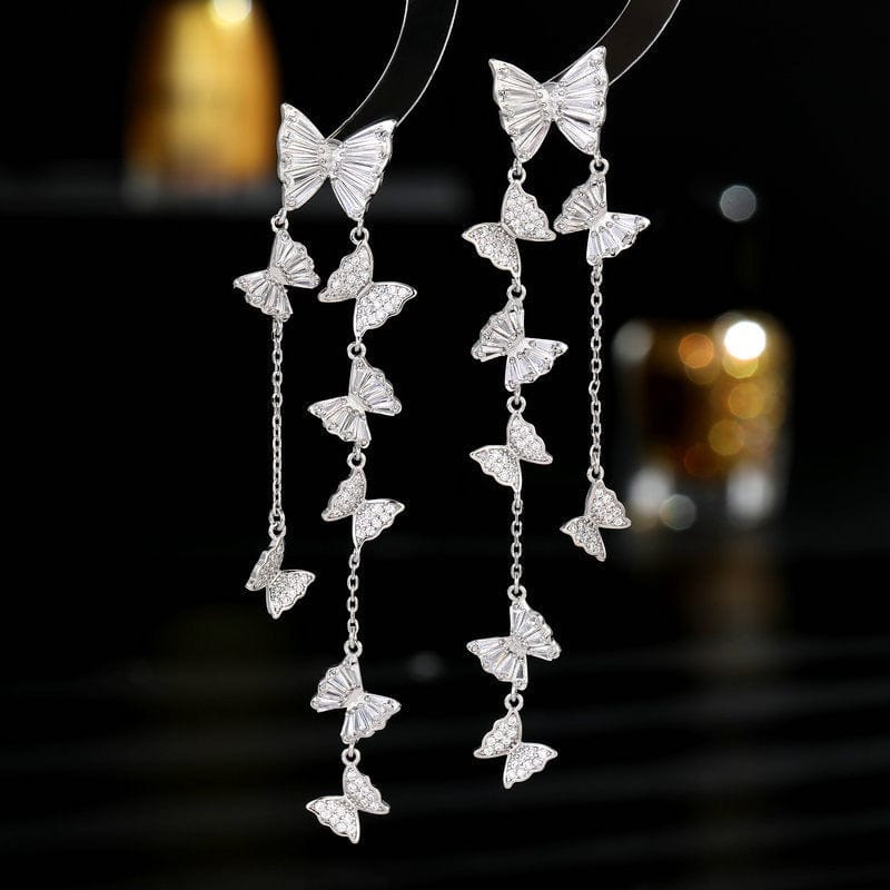 Boucles d'oreilles à pampilles en forme de papillon coloré
