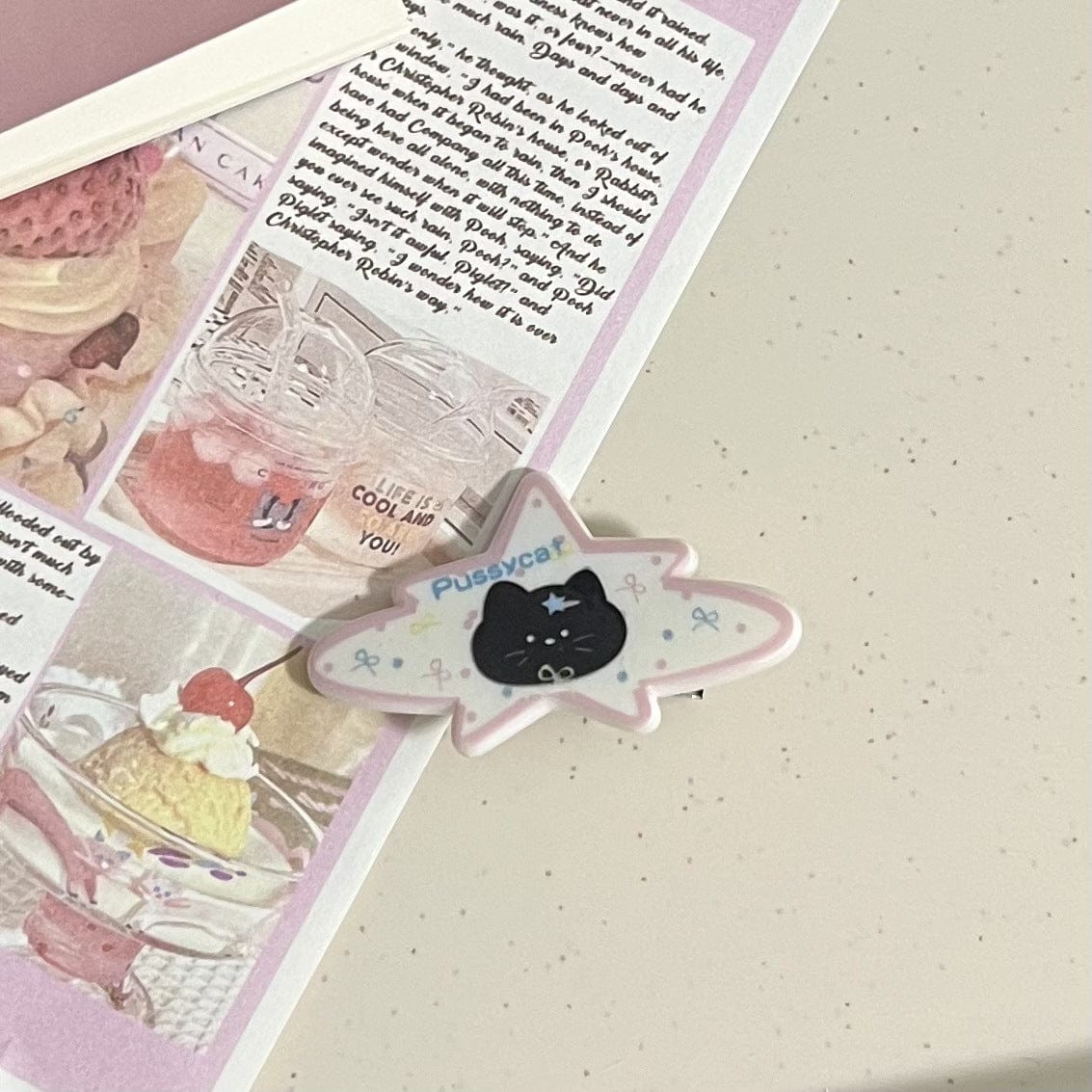Süße Haarspangen mit Schleife und Cartoon-Motiv