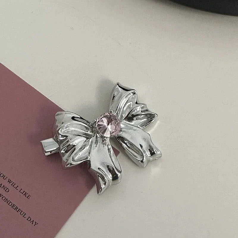 Enamel Crystal Clips Bowknot Set Hair Sweet Heart Star Inlaid