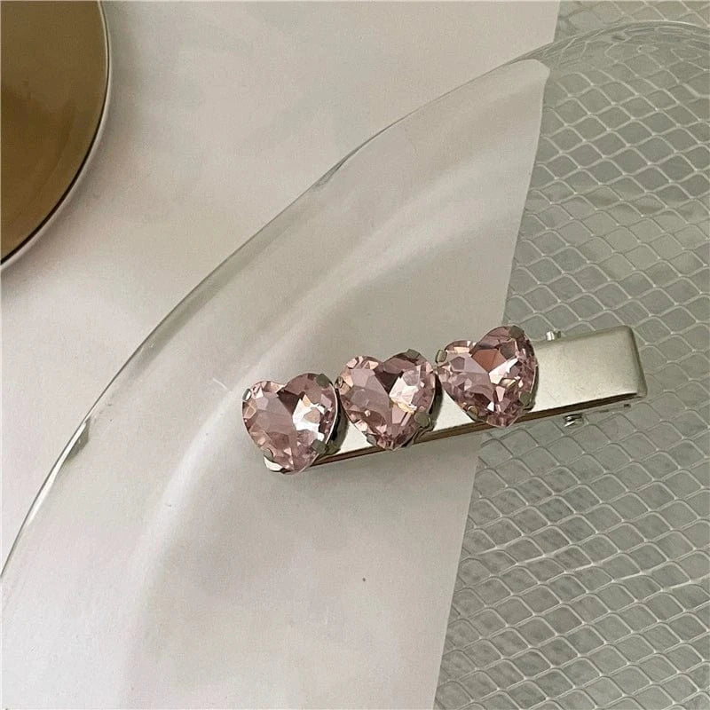 Enamel Crystal Clips Bowknot Set Hair Sweet Heart Star Inlaid