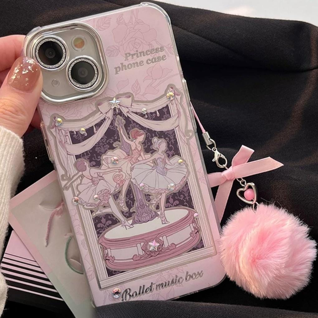 Süße tanzende Ballett-Prinzessin iPhone-Hülle mit Zubehör