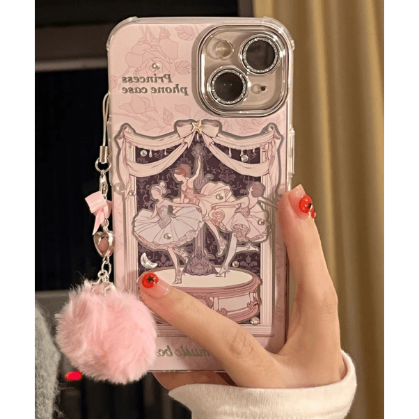Süße tanzende Ballett-Prinzessin iPhone-Hülle mit Zubehör