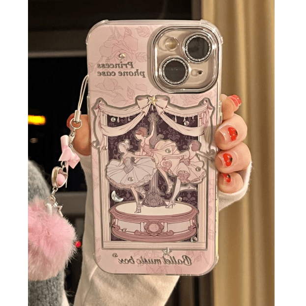 Süße tanzende Ballett-Prinzessin iPhone-Hülle mit Zubehör