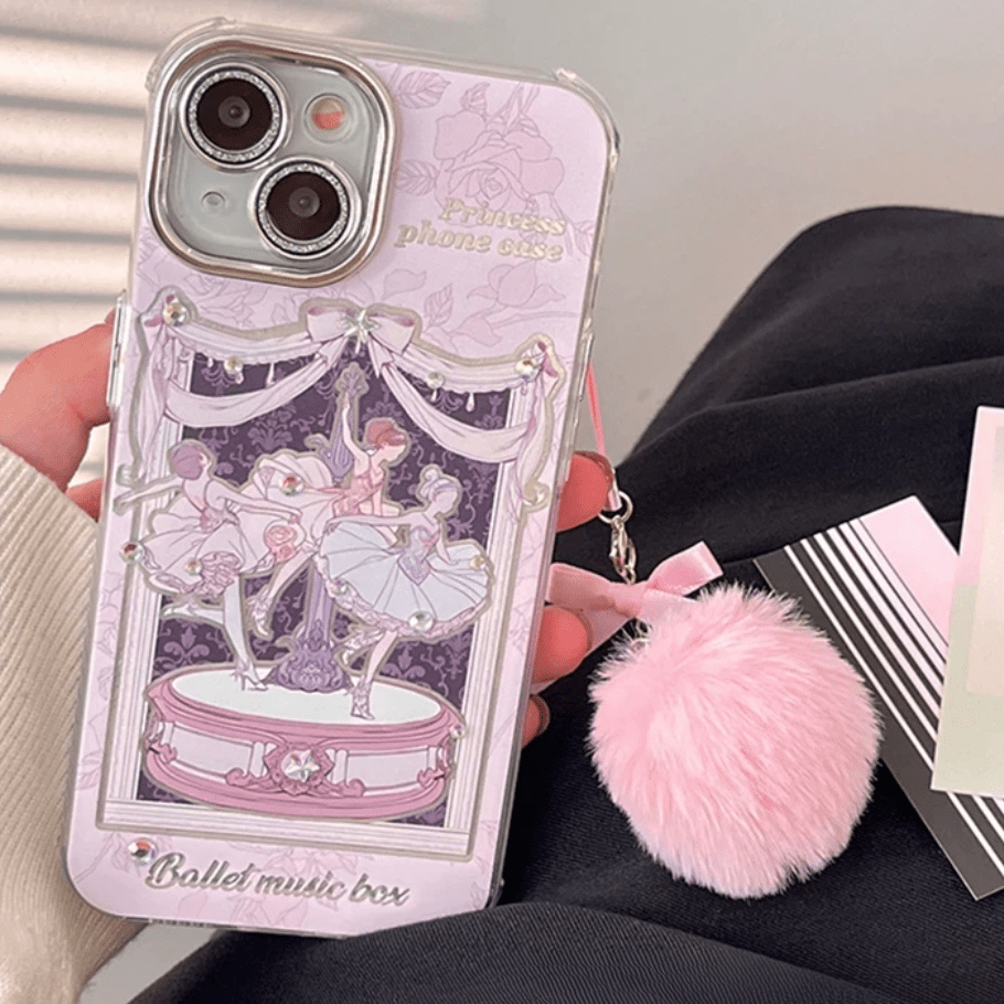 Süße tanzende Ballett-Prinzessin iPhone-Hülle mit Zubehör