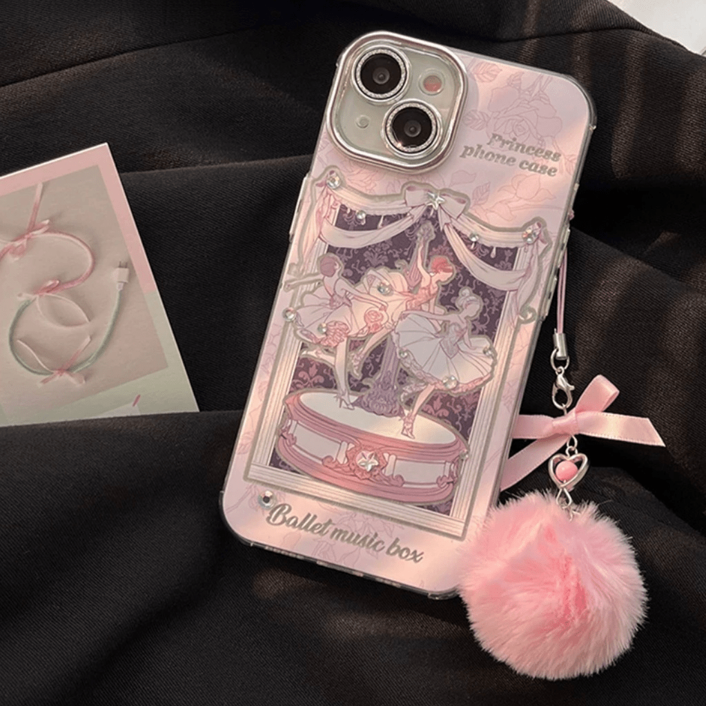 Süße tanzende Ballett-Prinzessin iPhone-Hülle mit Zubehör