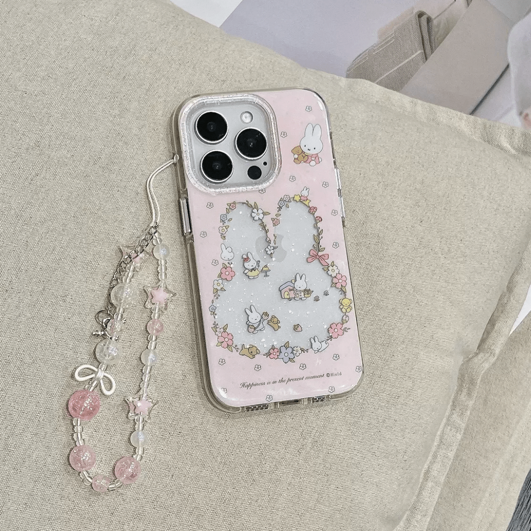 iPhone Case Sweet Lanyard Miffy With Flower