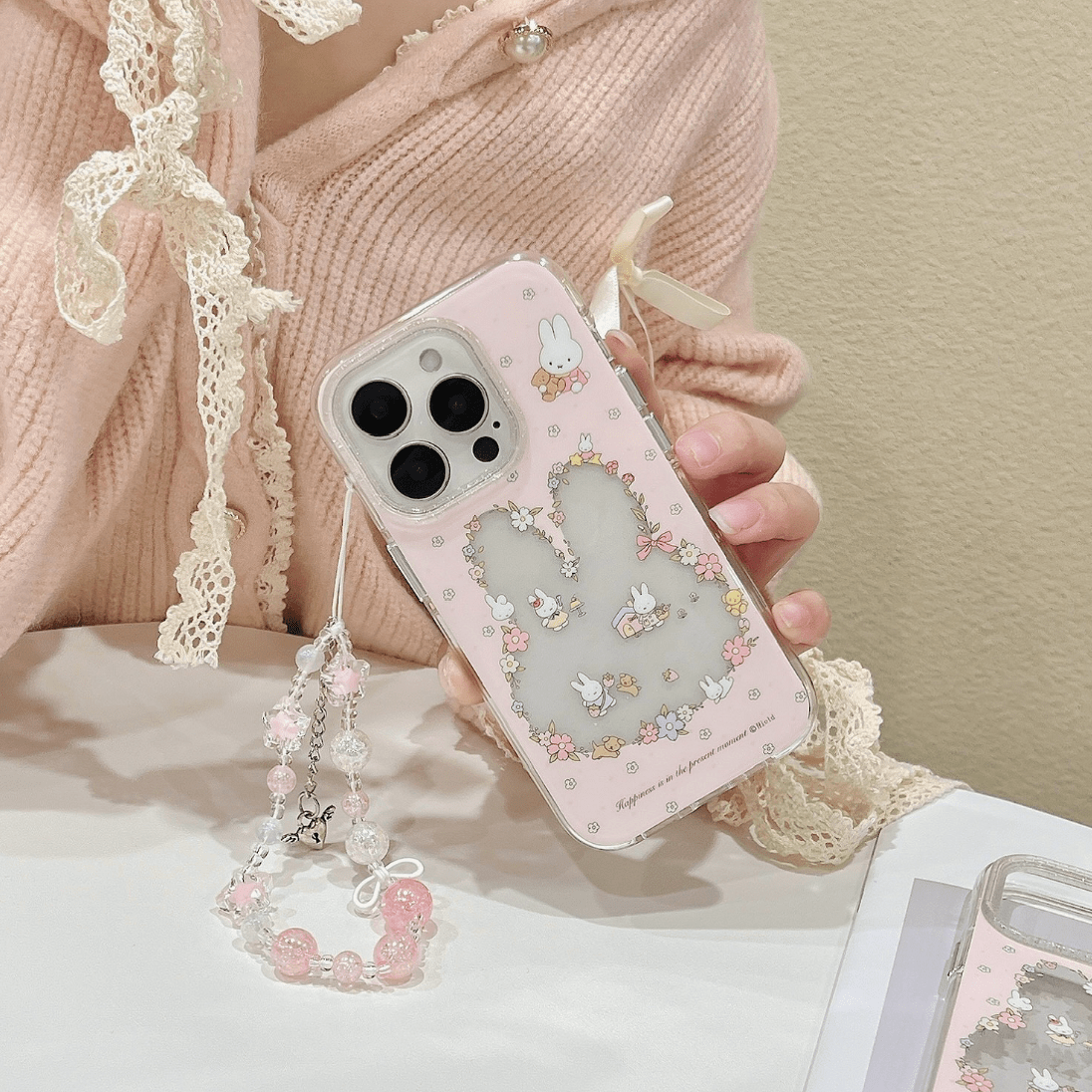iPhone Case Sweet Lanyard Miffy With Flower