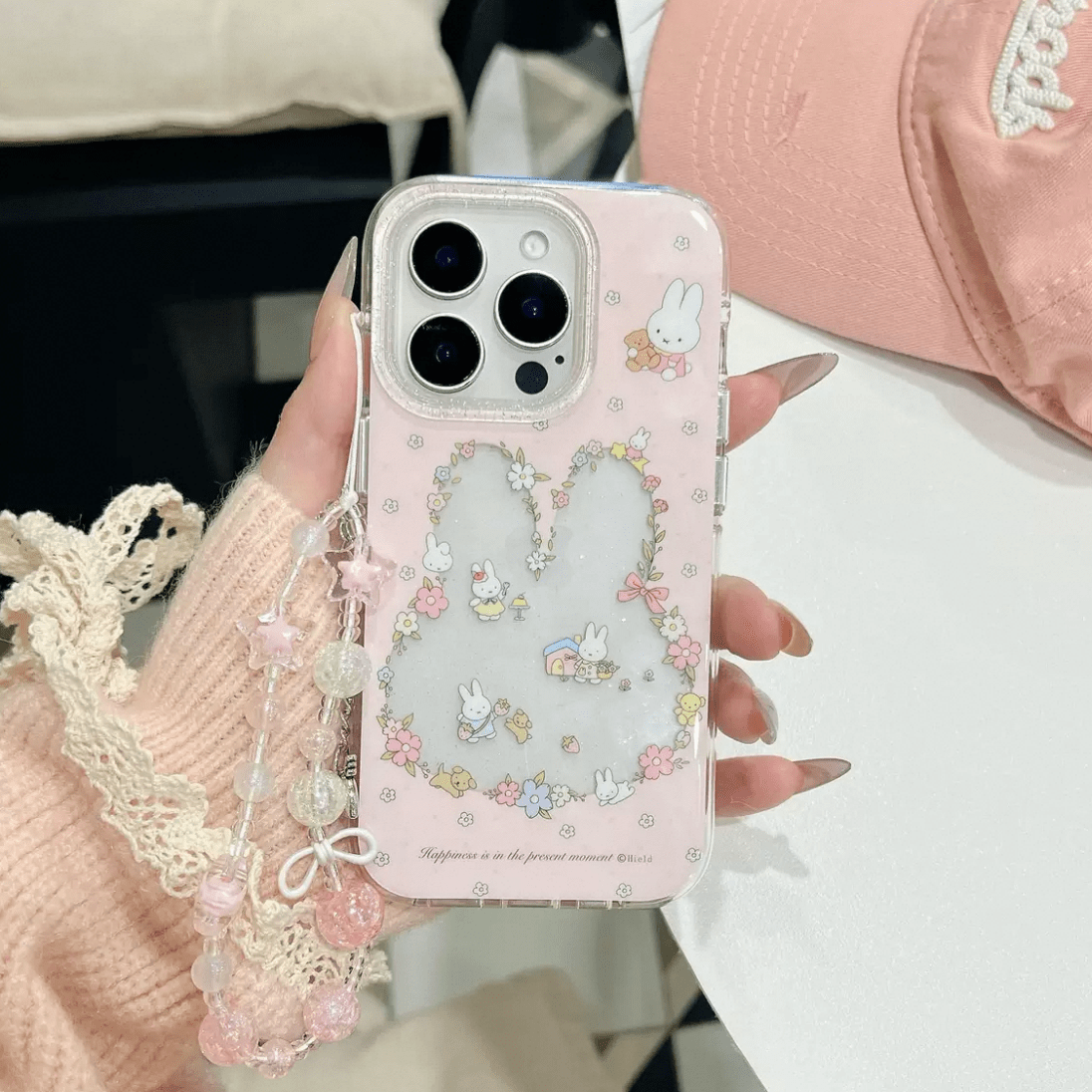iPhone Case Sweet Lanyard Miffy With Flower