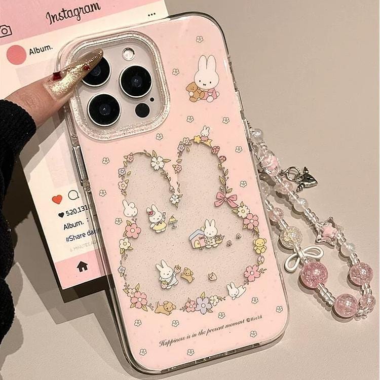 iPhone Case Sweet Lanyard Miffy With Flower