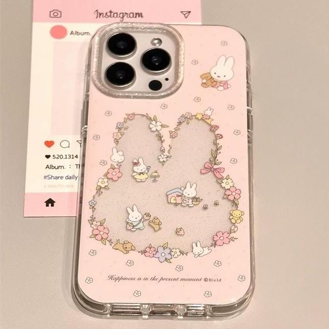 iPhone Case Sweet Lanyard Miffy With Flower