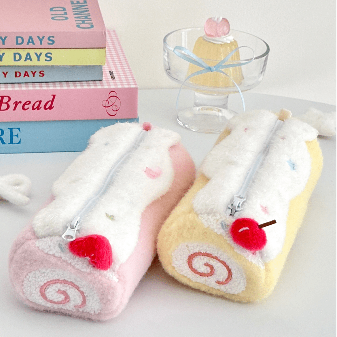 Roll Plush Strawberry Sweet Cake Pencil Case