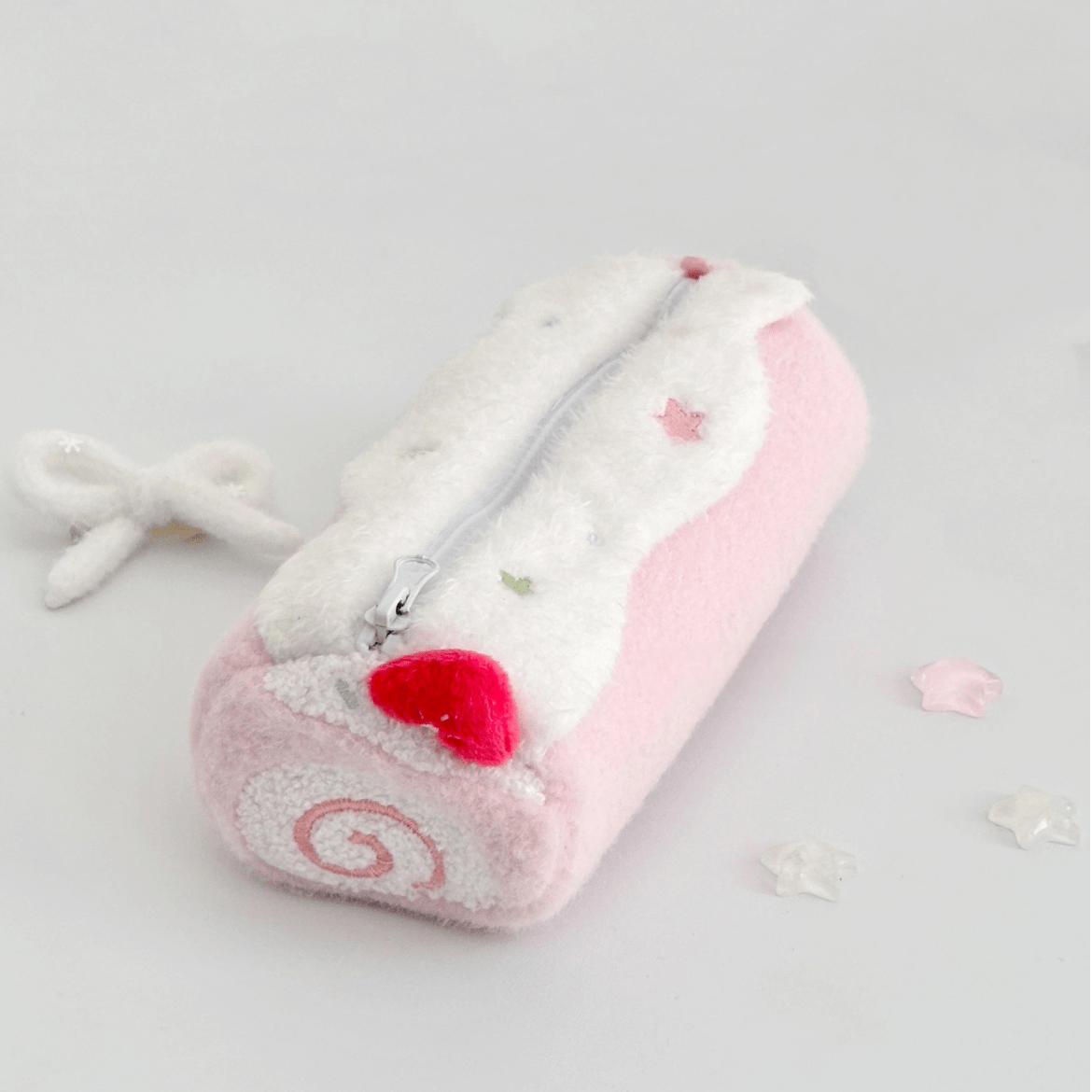 Roll Plush Strawberry Sweet Cake Pencil Case