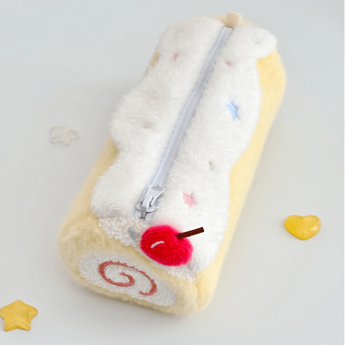Roll Plush Strawberry Sweet Cake Pencil Case