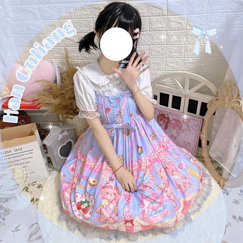 Teddy Bear Bakery Lolita Dress - baked, baked goods, bakery, cupcakes, dress