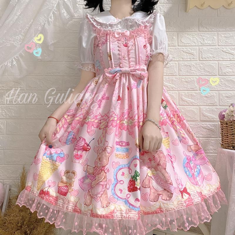 Teddy Bear Bakery Lolita Dress - baked, baked goods, bakery, cupcakes, dress