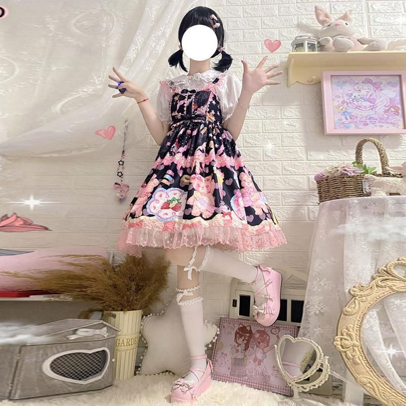 Teddy Bear Bakery Lolita Dress - baked, baked goods, bakery, cupcakes, dress