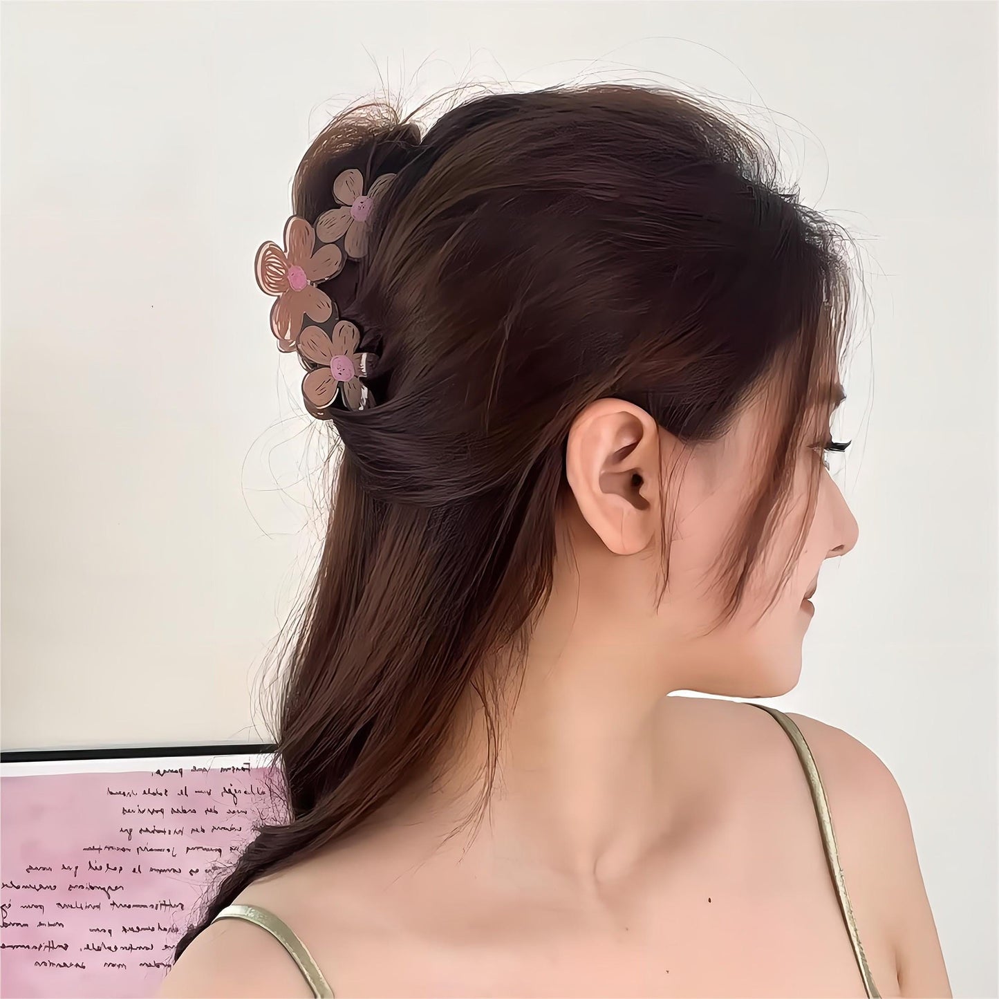 Trendy bunte handgezeichnete Malerei Blume Haarspange