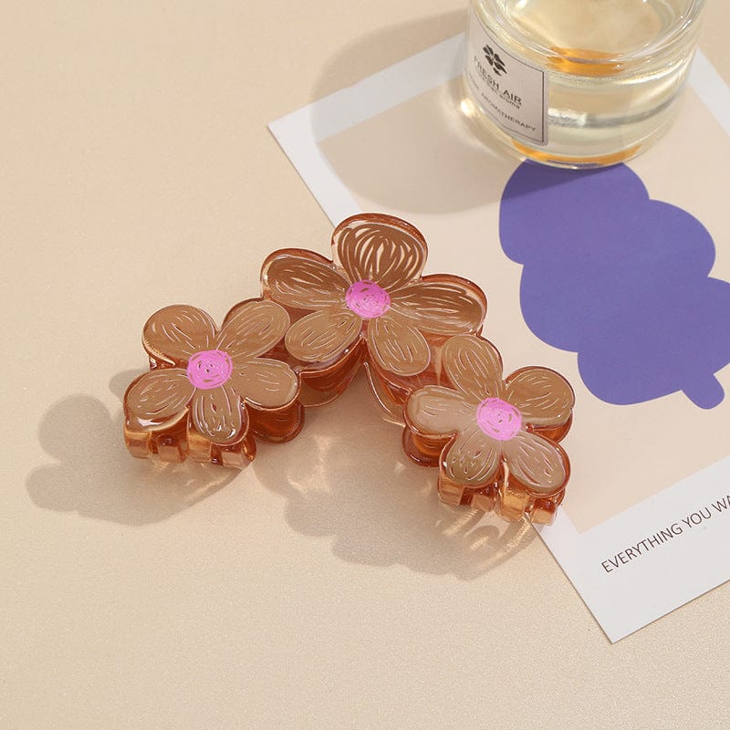 Trendy bunte handgezeichnete Malerei Blume Haarspange