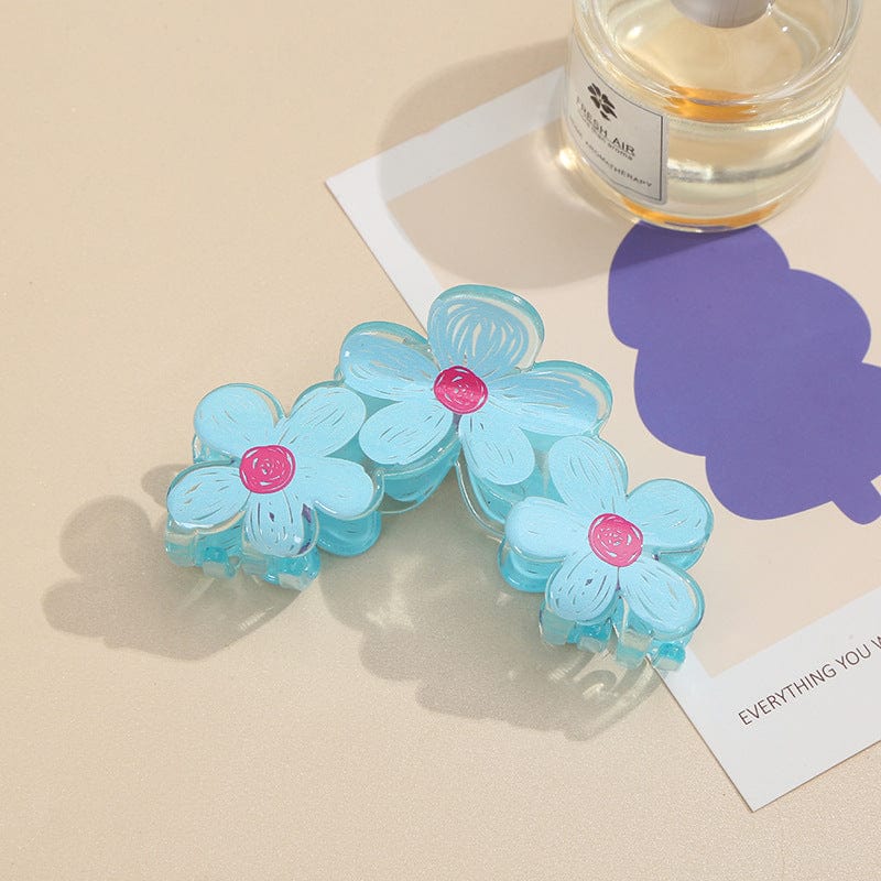 Trendy bunte handgezeichnete Malerei Blume Haarspange