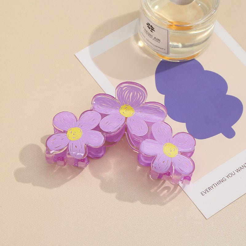Trendy bunte handgezeichnete Malerei Blume Haarspange