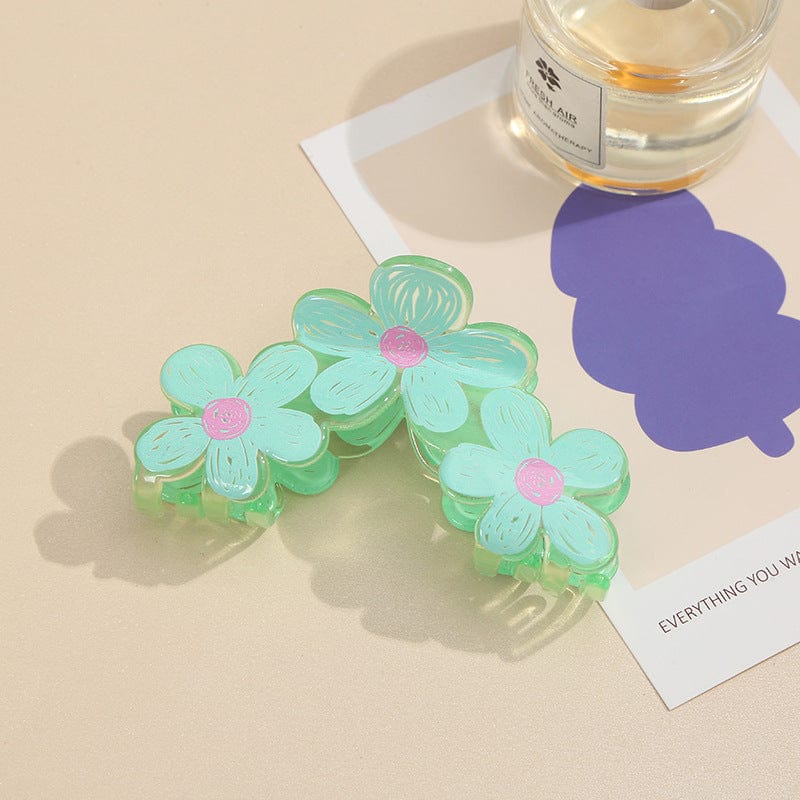 Trendy bunte handgezeichnete Malerei Blume Haarspange