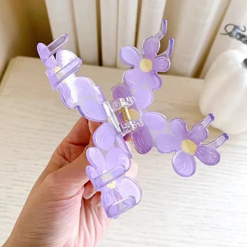 Trendy bunte handgezeichnete Malerei Blume Haarspange