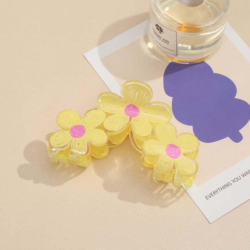 Trendy bunte handgezeichnete Malerei Blume Haarspange