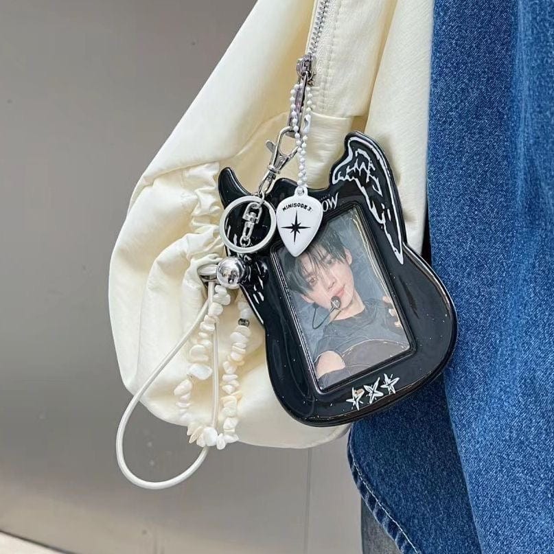 Holder Kpop Photocard Keychain Shaped Y2K Guitar