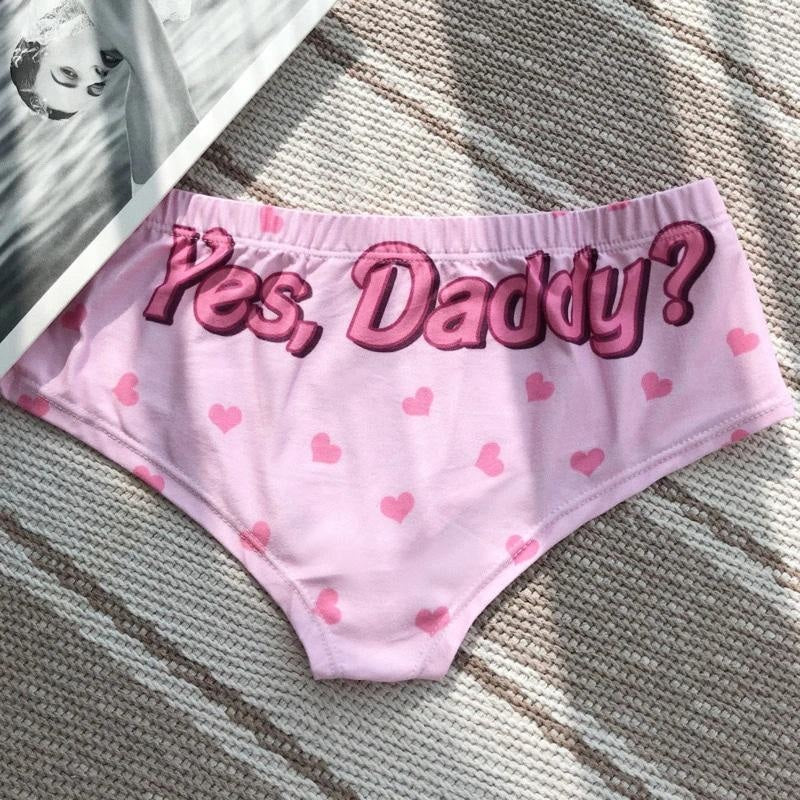 Yes daddy heart panties - black underwear - briefs - daddies - daddy dom